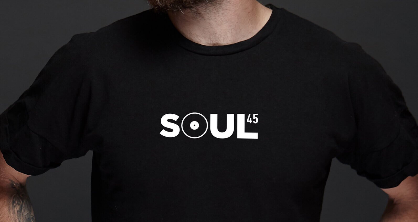 T-shirts inspired by music. Soul 45 logo